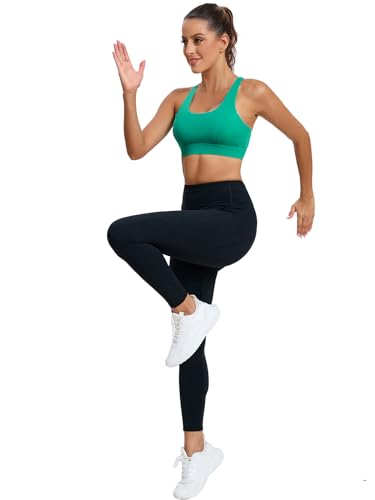 Image of RUNNING GIRL Sports Bras for Women,Padded Pink Sports Bra Tank Top Sexy Crisscross Back High Impact Longline Workout Yoga Bra(WX2569Bright Green,L), Large