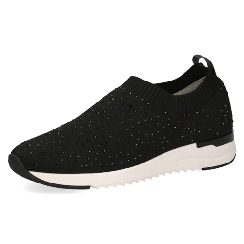 CAPRICE Damen Slip On Sneaker ohne Schnüren zum Schlupfen, Schwarz (Black Knit), 40 EU