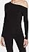 Norma Kamali Women's Long Sleeve Drop Shoulder Top, Black, XL