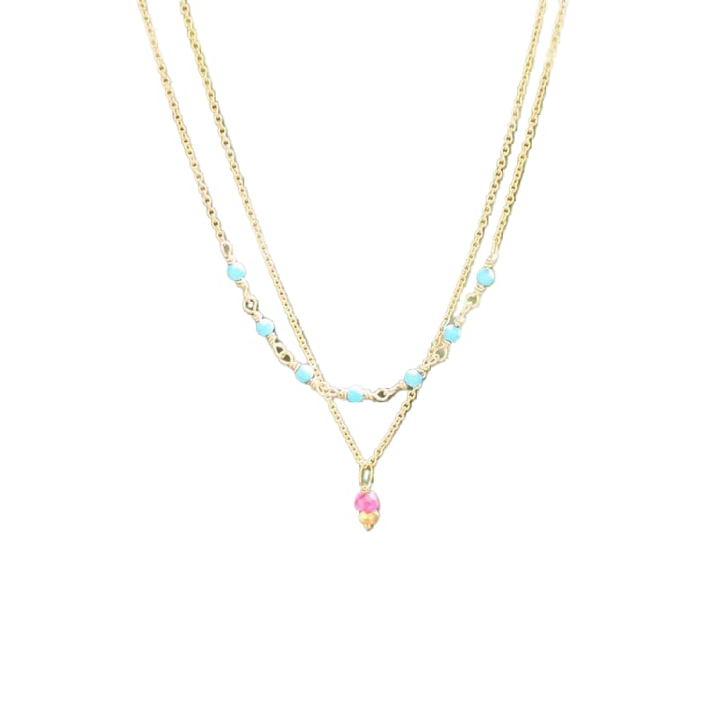 Collier en turquoise et rubis pour sublimer vos tenues d'été