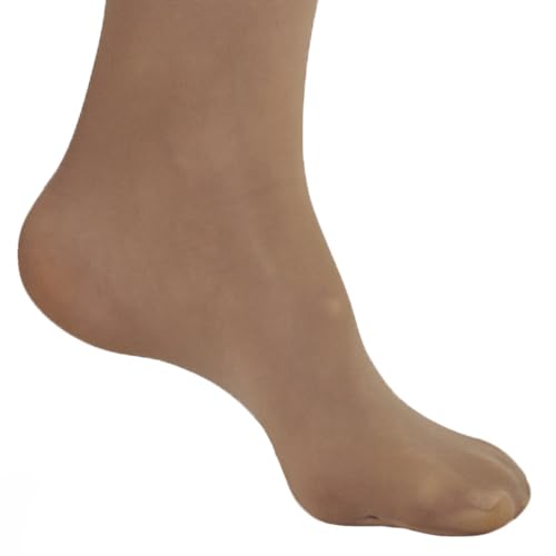 Ames Walker AW Style 74 Soft Sheer 8-15 mmHg Mild Compression Thigh High Stockings w/Band Natural Small4