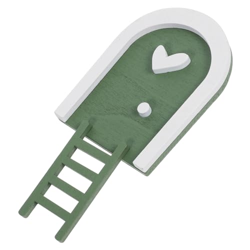 Beaupretty Miniatur Holzfeentür mit Leiter Wetterfeste Garten-Deko...