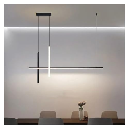 Suspension LED cuisine et bar moderne lustre noir 100cm lumière froide