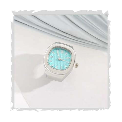 Image of Shocknshop Analog Fashion Stainless Steel Square Silver Ladies Ring Watch for Women -W165