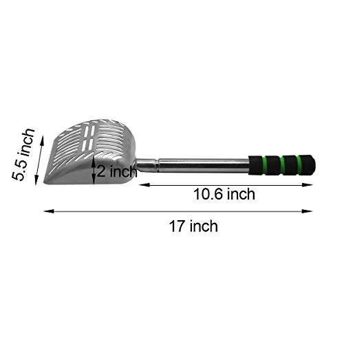 Image of TOYPOPOR Cat Litter Scooper with Deep Shovel-Non Stick Plated Aluminum Telescoping Litter Scoop with Long Handle