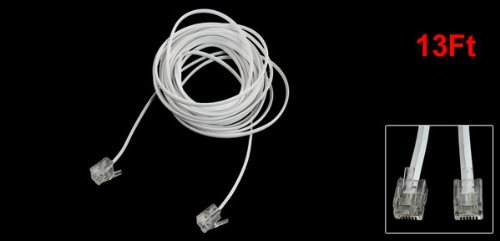 Cavo Telefonico RJ11 6P2C Maschio-maschio – Lunghezza 5 M, Trasparente/bianco, Per Linea Fissa E Modem