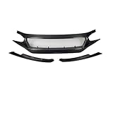 Racing-Kühlergrill Für Den 10. Für Civic FK7 FK8 Für TYPE-R Frontstoßstangengrill Rennwagenzubehör FC JS N1 Style Lufteinlassgitter Motorhaube Auto Kühlergrill Gitter(Carbon fibre)