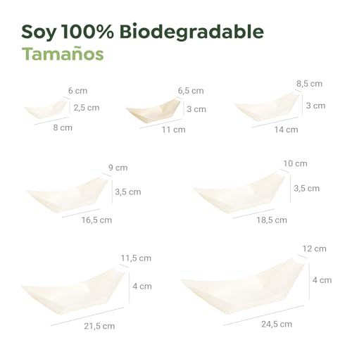 Miniatura 3 de Horeca Collection Maxi Products - 100 Barquillas De Madera Desechables - Cuencos Catering Aperitivos Desechable - Cuenco Madera Cocktail - Barquillas Madera 11 X 6,5 X 2 Cm - Práctico Y Apilable