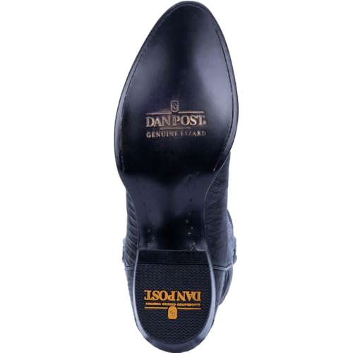 Image of Dan Post Mens Winston Lizard Embroidered Pull On Round Toe Dress Boots Mid Calf - Black