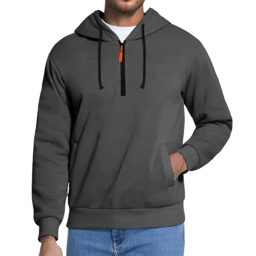 GOFULY Quarter Zip Hoodie Men Big And Tall Fleece Sweatshirts Lightweight Fall Plus Size Pullover Hoodie With Pocket Outfits2