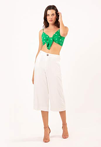 Top com Amarração Poá Verde Tamanho:M