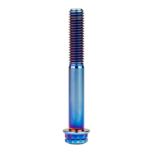 Image of Titanium Flange 12 Point Head M8 x15 20 25 30 35 40 45 50 55 60 65mm Screw Bolt Pack of 4 (M8x60mm, Burning Blue)