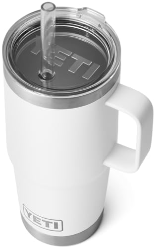 YETI Rambler Trinkbecher Mit Trinkhalmdeckel, White, 25 oz (739 ml) – Ansicht 1