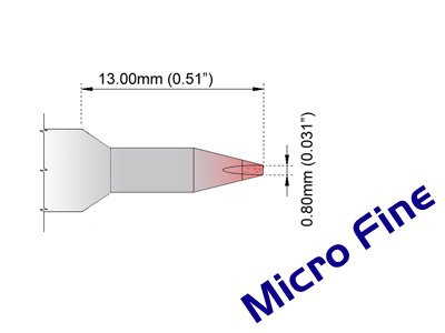 Image of Thermaltronics K75CH008 Chisel 30deg 0.8mm (0.031in), Micro Fine