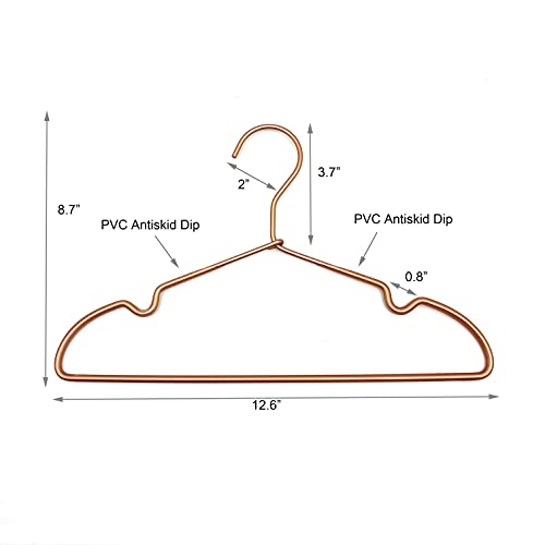 Koobay 43224-1769 New Born Clothes Hangers Non Slip 12.5 Inch Rose Gold Copper Wire Children Coat Suit Metal Hanger, 30 Pack Baby Closet Dividers thumb #1