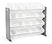 Humble Crew Supersized Toy Storage Organizer with 16 Removable Bins, Grey/White – Large Toy Storage for Toddlers Ideal for Kids' Rooms, Playrooms, and Nurseries - Modern Toy Bins for Kids