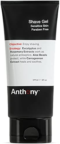 Anthony Shave Gel for Sensitive Skin, 6 Fl Oz