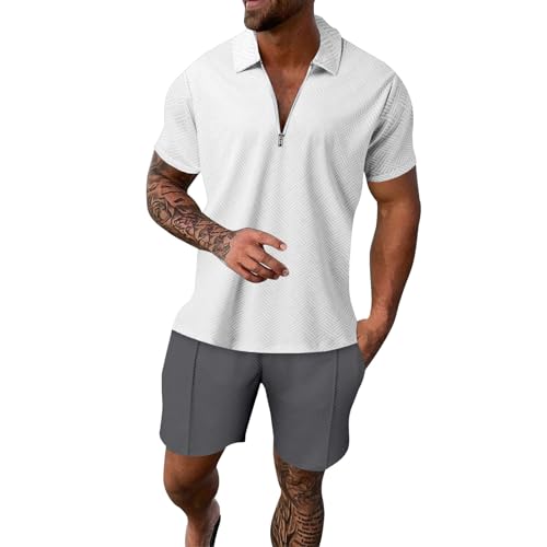 Ensemble homme t-shirt et short blanc taille L ensemble décontracté d'été
