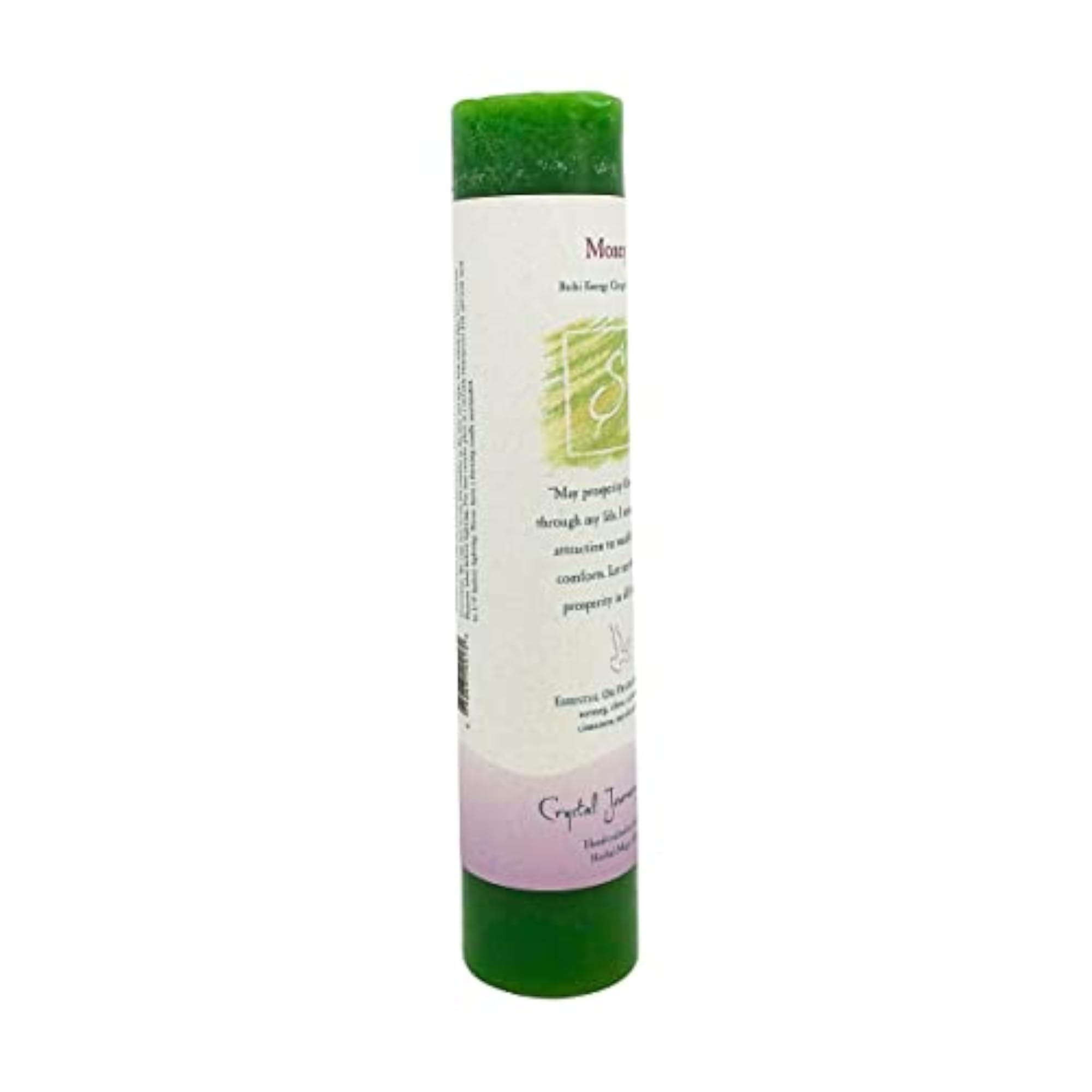 Reiki Charged Herbal Magic Pillar Candle - MONEY, Aromatherapy