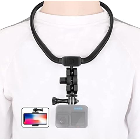 Taisioner POV / VLOG Smartphone Neck Mount Chest Holder Strap for GoPro AKASO DJI Action Camera Insta360 and Smart Phone Video Recording Accessories (Fourth Upgrade Version) Cover