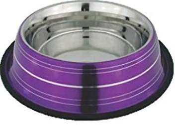 Kapoor pets™ Round Steel Pet Bowl (400 ml Purple) Dog Stainless Steel Bowl with Anti Skid/Slip Rubber Base for Food and Water (B098T7YT2T) Amazon Price History, Amazon Price Tracker