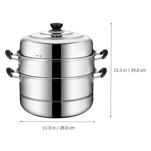 Vaporera de acero inoxidable resistente de triple capa y gran capacidad para gas 3