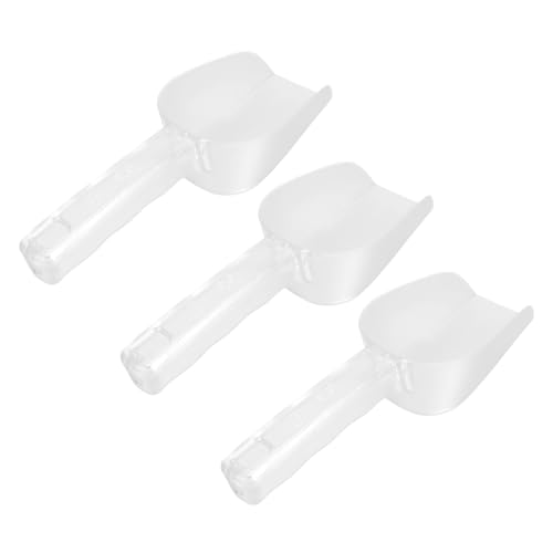 Uonlytech 3 piezas Palas Acrílicas Multifuncionales para Cocina Cucharas para Harina y Hielo Diseño Grueso y Cuadrado para Cocina Hogar y Repostería