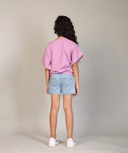 Image of KYDA KIDS 100% Cotton Crop top for Girls - Printed Half Sleeve Stylish Tshirt, Regular Fit Tops for Girls - (Pack of 3)