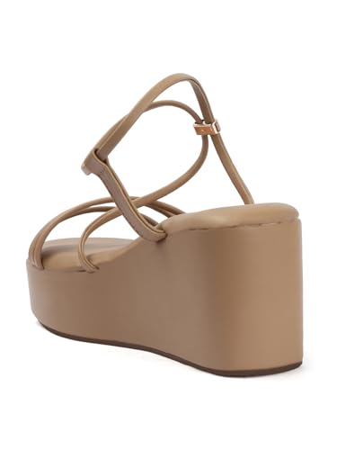 Image of TRYME Women Multi Strap Comfort Open Toe Stylish Daily Wear Wedge Heel Sandals