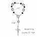 Nazareth Store Saint Benedict Rosary with Clear Crystal Beads Evil Protection Medal for Car Rearview Mirror (Blue)