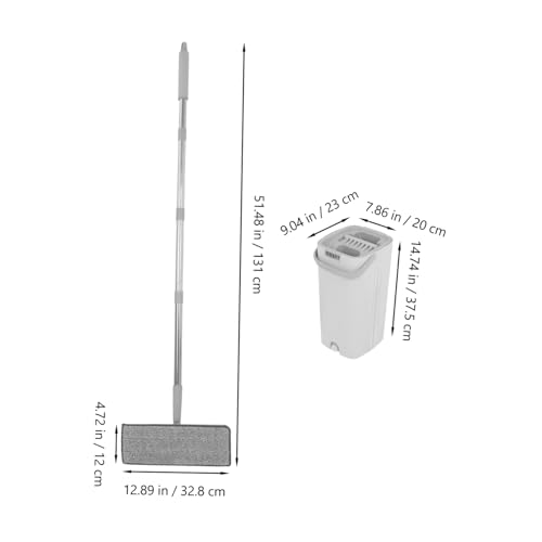 HOMOCONO Flacher Wischmopp mit Eimer Set für und Trockene Waschbare Mikrofaser Pads für Böden Wände und Fensterreinigung – Bild 3