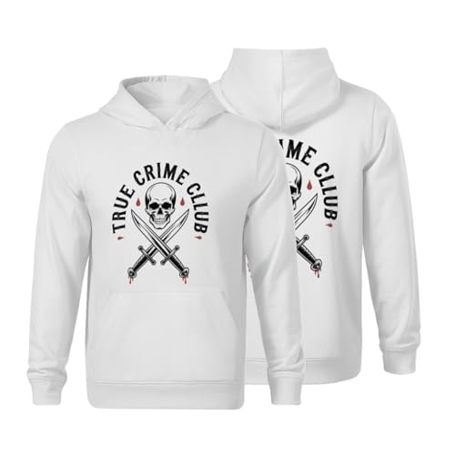 Kids Vintage True Crime Club Boys Girls Lightweight Kangaroo Pocket Fleece Hoodies