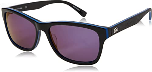 Listado de Lacoste Lentes Top 5. 42 Lacoste - Lentes oscuros, L683S-006, Adulto, unisex, Negro/azul/ negro, 55 mm