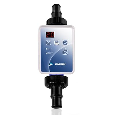 Rinoson Saltwater Pool Chlorinator System for Above Ground Pools, Saltwater Pool System with Self-Cleaning Titanium Cell & LED Control Panel, Up to 12,000 Gallons, 5 Year Limited Warranty