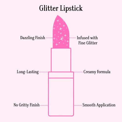 Gerard Cosmetics Glitter Lipstick (Cupid), Hot Pink Lipstick with Sparkling Metallic Glitter, Long Lasting, Smooth Formula, Highly Pigmented Opaque Color, Cruelty Free & Made in USA