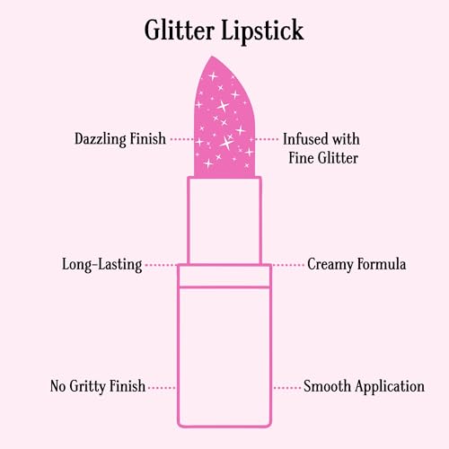 Gerard Cosmetics Glitter Lipstick (Cupid), Hot Pink Lipstick with Sparkling Metallic Glitter, Long Lasting, Smooth Formula, Highly Pigmented Opaque Color, Cruelty Free & Made in USA
