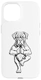 cuccioli boxer vendita milano I cuccioli di cane portano armonia. Tranquillo pugile yoga cucciolo meditare in posa albero yoga vrikshasana posa design.
