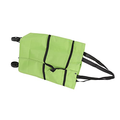 Faltbarer Trolley, Gute Aufbewahrung, Einkaufstrolley, Reißverschluss-Design, Einfaches Tragen für Reisen (Grün) – Bild 5
