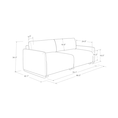Image of Serta Vail 86 inch Convertible Sleeper Sofa, Queen Size, Wall-Hugging Dreamglide Mechanism, Dreamcoil Comfort, Boucle Fabric, Ivory
