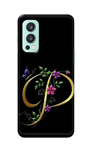 Image of Printed Hard Back Cover Case for OnePlus Nord 2 5G Back Cover (Alphabet P) -1803