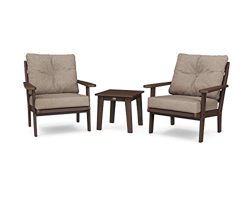 POLYWOOD® Lakeside Deep Seating Set, Mahogany/Spiced Burlap