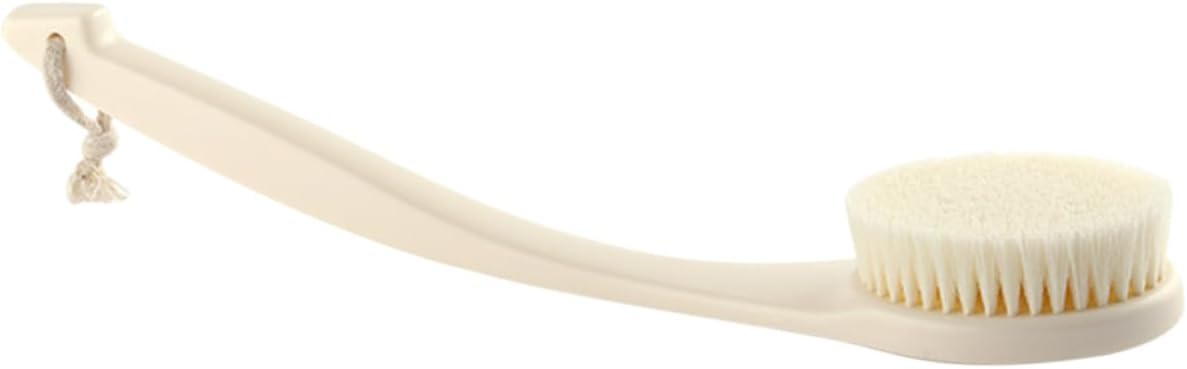 Outanaya Long Handle Bath Brush for Back Scrubbing Soft Bristle Body Cleaning Brush Shower Foaming Scrubber for Elderly and Personal Care