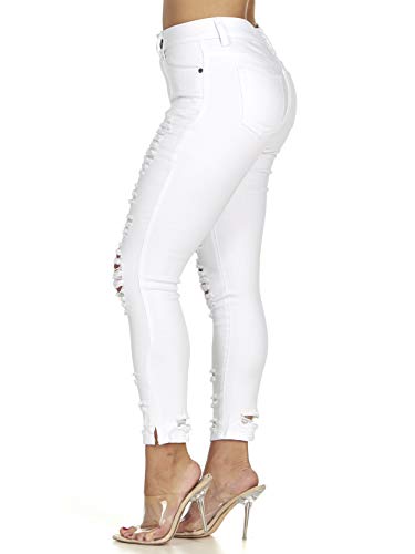 COVER GIRL Women's High Waisted Cute Ripped Fray Distressed Fit Skinny Juniors3