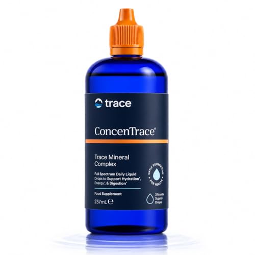 Trace Minerals ConcenTrace Mineral Drops | 237ml 96 Days Supply | Supports Energy Digestion Bone Health & Hydration | 70+ Ionic Minerals in Trace Amounts inc Magnesium Iron Zinc & Electrolytes