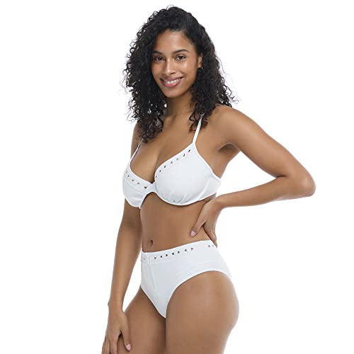 Body Glove Women's Standard Solo Underwire D, DD, E, F Cup Bikini Top Swimsuit, White Laser Cut - Image 2
