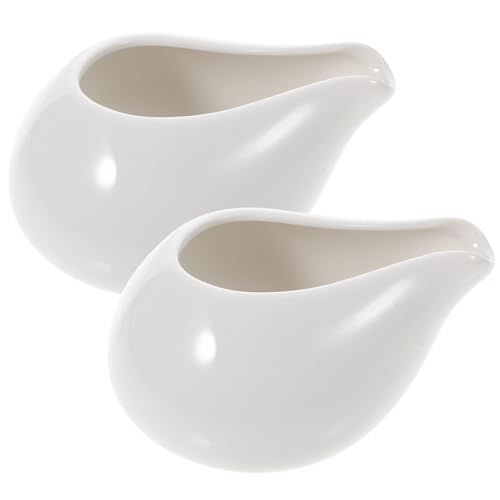 MAGICLULU 2piezas Salseras De Cerámica De Hogar Blancas Sin Asas Para Servir Salsa Eventos Sociales o Comidas Familiares