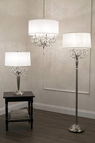 Ok Lighting Ok-5109T Crystal Silver Table Lamp, 16" X 16" X 30" #TOP6