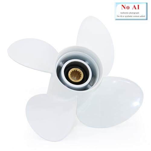 Image of CAPTAIN 4 Blades Propeller Fit Yamaha Outboard Engine t50 60hp t60 70hp f70 75hp f75 80hp f80 85hp 90hp f90 f100 115hp F115 130hp 15 Tooth Spline Prop