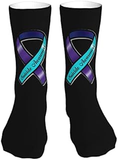 883 Compression Socks Suicide Prevention Awareness. Athletic Socks Non Slip Crew Socks Comfort Calf Socks For Hiking Walking Jogging 40cm