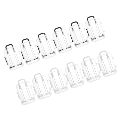 COLLBATH 12個透明ミニスーツケースボックス 小型キャンディー収納ケース 結婚式記念品に 持ち手付き再利用可能コンパクトボックス